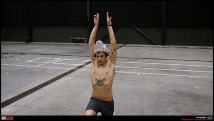 Harry Styles doing yoga?