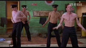 Mark Addy, Paul Barber, Robert Carlyle, Steve Huison, Hugo Speer, Tom Wilkinson in The Full Monty (1997) Bulge Sexy Shirtless Thong Balls Bulge 2075