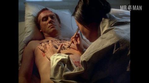 Chris Bearne Naked as Calligrapher. Balls, Penis, Shirtless. 9759