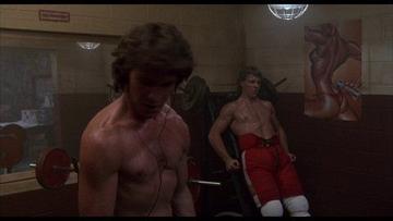 Rob Lowe, Patrick Swayze in Youngblood (1986) Shirtless Underwear Bulge Sexy Bulge Butt 8854
