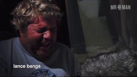 Himself from Jackass Number Two Naked. Butt, balls, shirtless. 7271