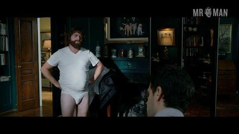 Zach Galifianakis Nude in The Hangover. Butt, bulge, prosthetic. 3328