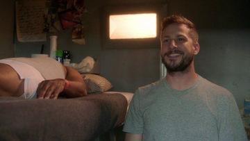 Sexiest Andy Samberg Scene in Brooklyn Nine-Nine. Sexy, Shirtless, bathing suit, bulge. 21619