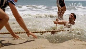Jonathan Groff, Taylor Kitsch in The Normal Heart (2014) Bathing Suit Shirtless Bathing Suit Bulge 5306