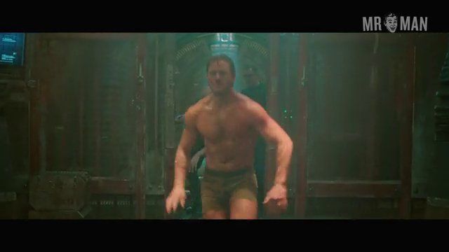 Hottest Chris Pratt Scene in Guardians of the Galaxy. Sexy, Shirtless, underwear. 7604