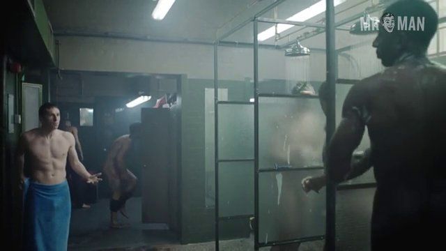 Jamie Bamber, Rhashan Stone, Gerard Kearns, Dorian Lough, Sam Gittins in The Smoke (2014) Balls Butt Penis Prosthetic Sexy Shirtless Bulge Balls Bulge