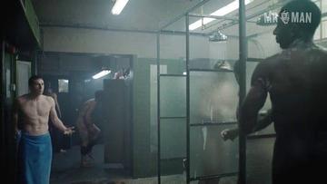 Jamie Bamber, Rhashan Stone, Gerard Kearns, Dorian Lough, Sam Gittins in The Smoke (2014) Balls Butt Penis Prosthetic Sexy Shirtless Bulge Balls Bulge