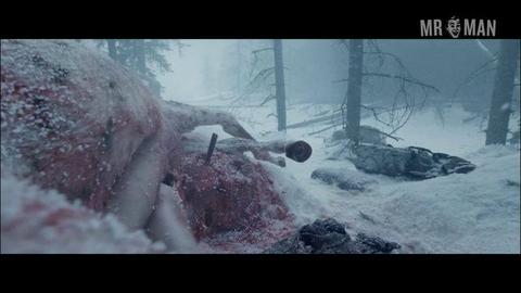 Leonardo DiCaprio Nude as Hugh Glass. Butt, Shirtless, sexy. 12008