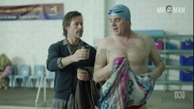 Sexiest Damien Richardson Scene in Jack Irish. Bathing Suit, Sexy, Shirtless, balls, bulge. 13027