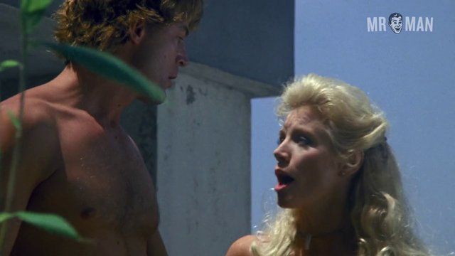 Sexiest Brett Stimely Scene in Cannibal Women in the Avocado Jungle of Death. Sexy, Shirtless, Thong, Bulge. 13075