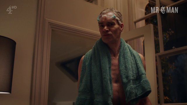 Sexiest Angus Wright Scene in Flowers. Bathing Suit, Shirtless, butt, straight. 13999