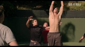 Johnny Simmons in The Late Bloomer (2016) Shirtless Erect Prosthetic 16439