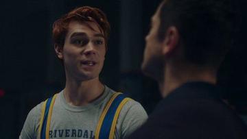 K.J. Apa, Jordan Calloway, Casey Cott in Riverdale (2017-2023) Sexy Bulge Bathing Suit Bulge 23115