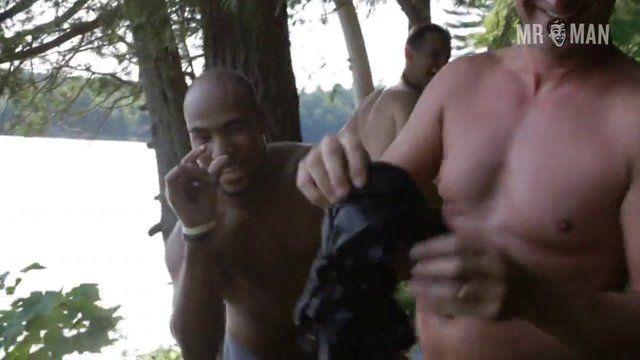 Ivan Simanic, Brandon Dhue, Greg Carraro in Creature Lake (2015) Shirtless Butt Underwear Bulge Butt 18645