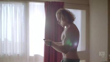 Ben Knight in The Warriors (2017) Sexy Shirtless Bathing Suit Bulge 19854