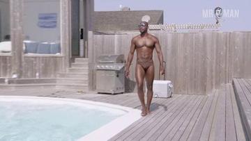Khasan Brailsford in Fire Island (2017) Bathing Suit Bulge Sexy Shirtless Bathing Suit Bulge 19598