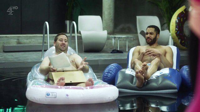 Samuel Anderson, Jim Howick, Jonny Sweet in Loaded (2017) Bathing Suit Sexy Shirtless Balls Bathing Suit 19985