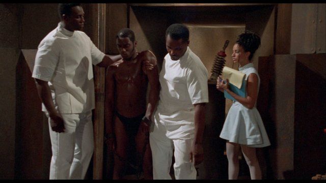 Sexiest Scenes of Crazy K from Tales from the Hood. Bulge, Underwear, Shirtless, sexy. 20099