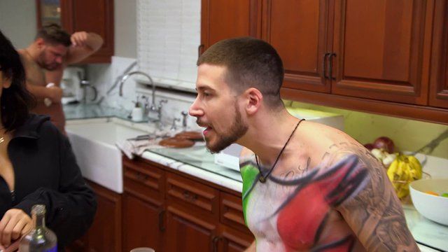 Sexiest Ronnie Ortiz-Magro Scene in Jersey Shore Family Vacation. Shirtless, bathing suit, bulge. 24205