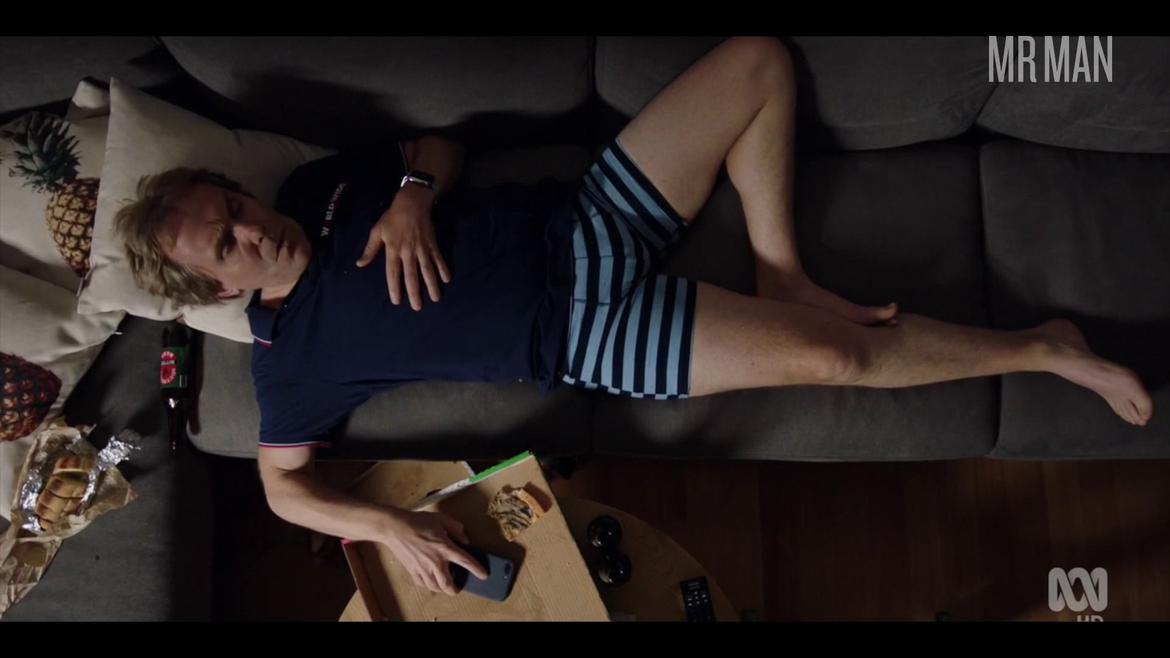 Hottest Wayne Hope Scene in Back in Very Small Business. Bulge, sexy, underwear. 26924