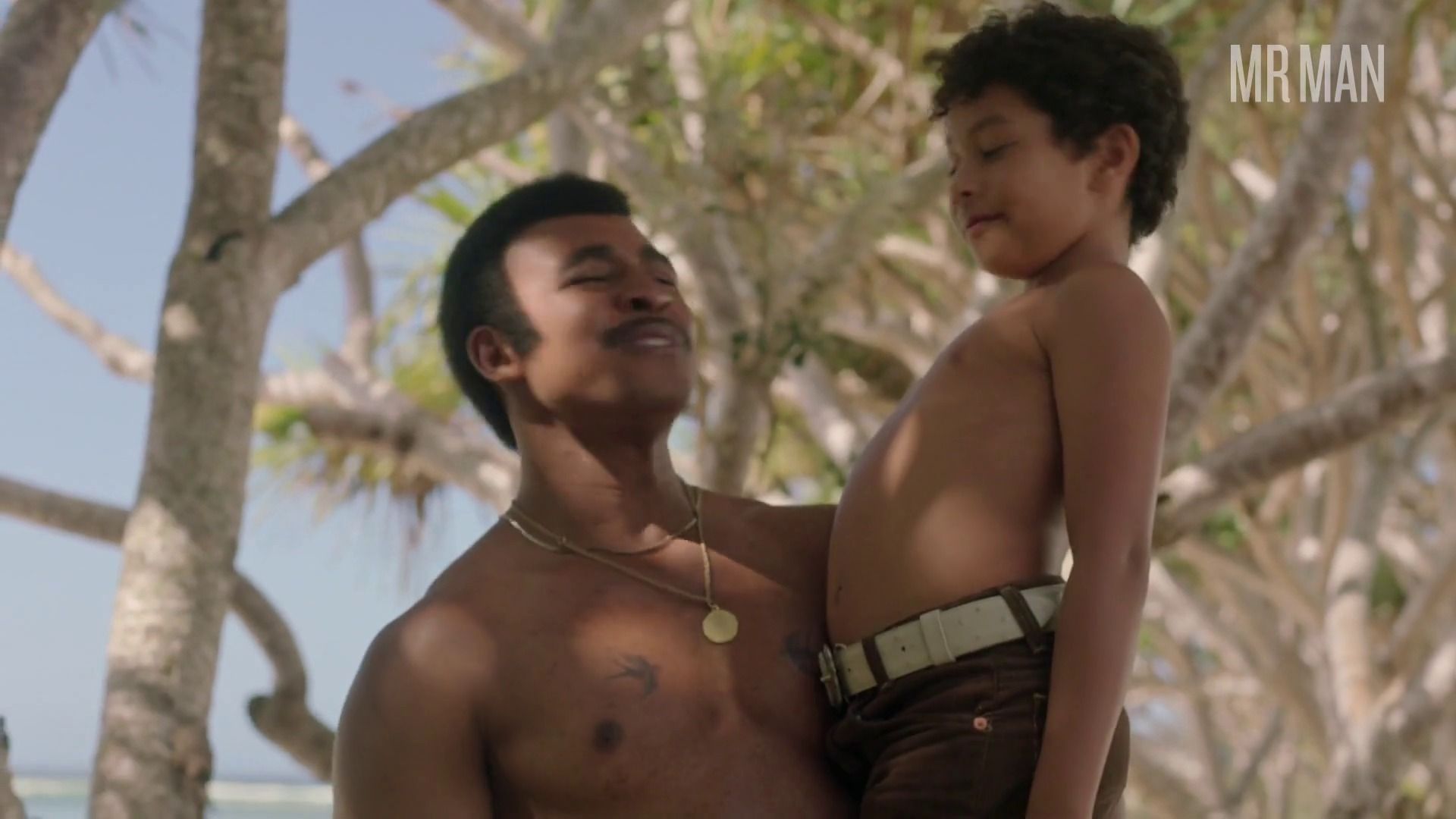 Sexiest Scenes of Rocky Johnson from Young Rock. Shirtless. 60857