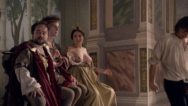 Courtesan (Actor) from The Borgias Naked. Breasts, thong. 259685