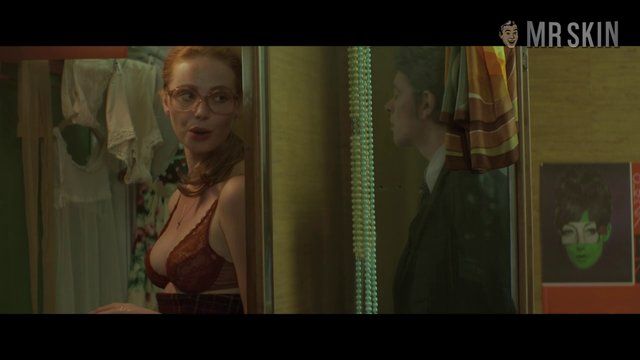 The Lady in the Car with Glasses and a Gun's Sexiest Scenes with Freya Mavor. Sexy, Underwear, breasts, left breast. 247662